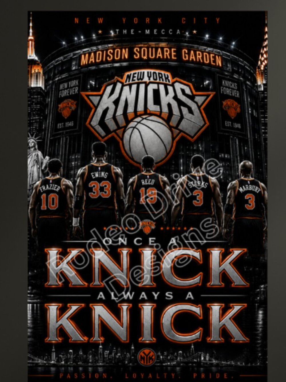 11x17 New York Knicks Unframed Poster Print